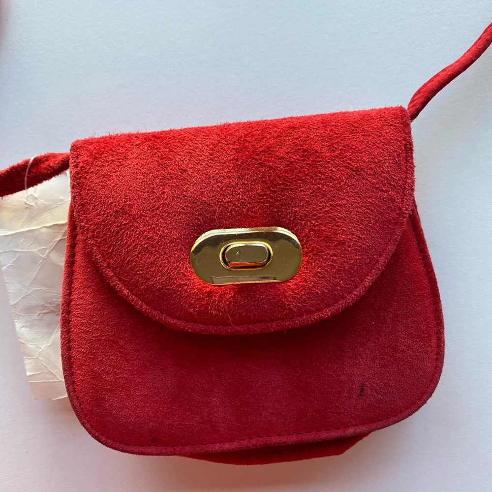 Vintage Jaeger Small Red Velvet /Suede Purse.